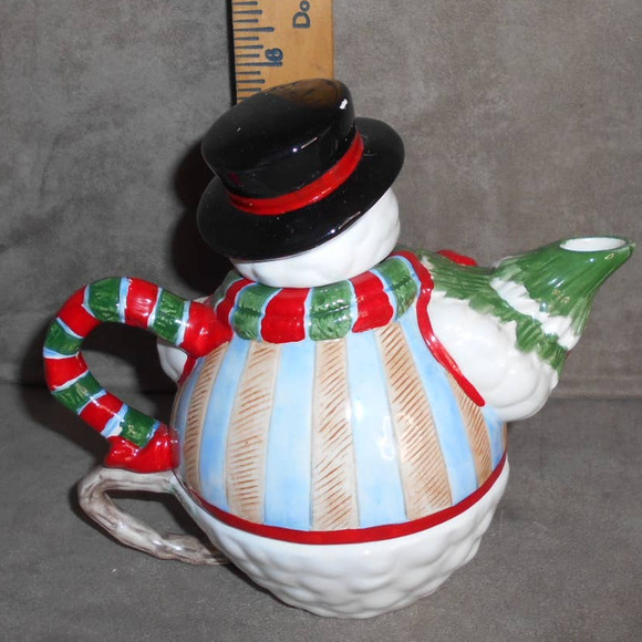 Chadwick-Miller Snowman Tea For One Ceramic Hand Painted 1997 Vintage #31663 - Picture 5 of 13